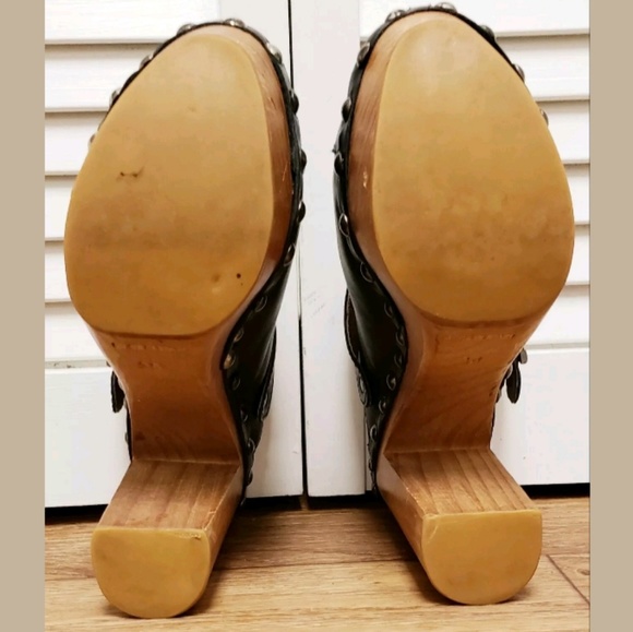 SOLD! {Jeffrey Campbell} Woodies Leather Clogs - Picture 8 of 8